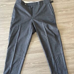 SuitSupply VBC Dark Grey Charcoal Pure Wool S120s Wool Flannel Side Adjusters